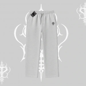 Beyaz Baggy Eşofman Altı Özel logolu