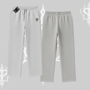 Beyaz Baggy Eşofman Altı Özel logolu