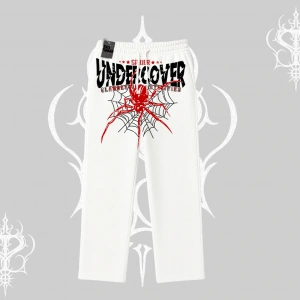 Beyaz Baggy Eşofman Altı Spider Undercover