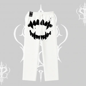 Beyaz Baggy Eşofman Altı Vampir Dış