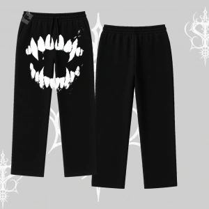 Beyaz Baggy Eşofman Altı Vampir Dış