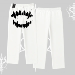 Beyaz Baggy Eşofman Altı Vampir Dış