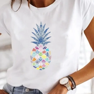 Beyaz Baskılı Yaz Suluboya Aşk Kalp Çizgili Elbise Grafik