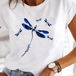 Beyaz Baskılı Yaz Suluboya Aşk Kalp Çizgili Elbise Grafik