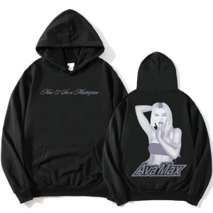 Beyaz Başyapıt Hoodie Ava Max Tıklamayın Oyun Albümü Grafik ula