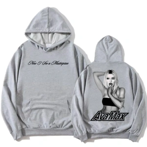 Beyaz Başyapıt Hoodie Ava Max Tıklamayın Oyun Albümü Grafik ula