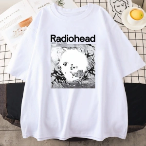 Beyaz Bir Ay Şekilli Havuz Radiohead Rock Grubu Hip Hop Streetweed Unisex