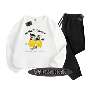 Beyaz Biskilet Amalfi coast Detaylı ikili TAKIM