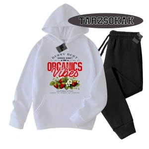 Beyaz Biskilet Çilek Detaylı ikili TAKIM