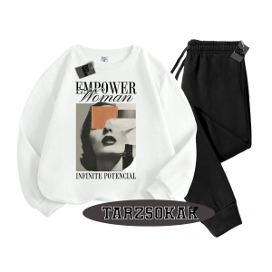 Beyaz Biskilet EmpoweR Detaylı ikili TAKIM