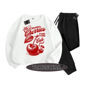 Beyaz Biskilet Herry Yum Yum Detaylı ikili TAKIM