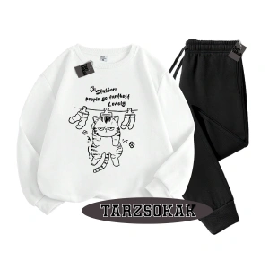 Beyaz Biskilet Stubborn Detaylı ikili TAKIM