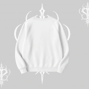 Beyaz Biskilet Yaka Sweatshirt Autumn Spider