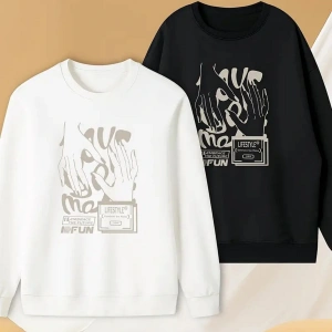 Beyaz Biskilet Yaka Sweatshirt Çift Sevgili Kombinleri Couple Clothing