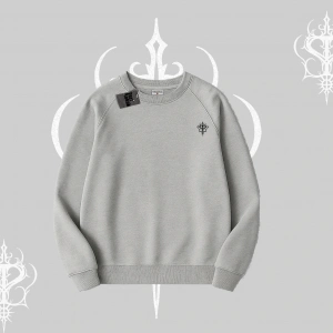 Beyaz Biskilet Yaka Sweatshirt Özel logolu