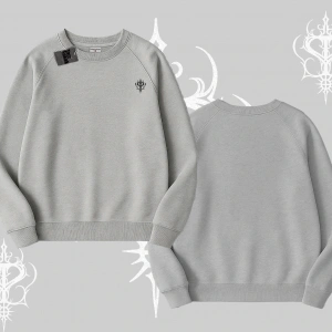 Beyaz Biskilet Yaka Sweatshirt Özel logolu