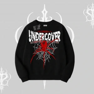 Beyaz Biskilet Yaka Sweatshirt Spider Undercover