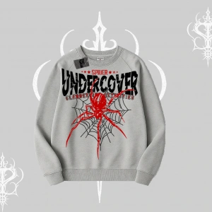 Beyaz Biskilet Yaka Sweatshirt Spider Undercover