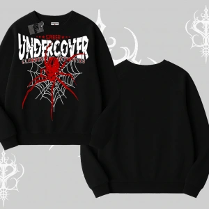 Beyaz Biskilet Yaka Sweatshirt Spider Undercover