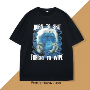 Beyaz Bok için doğmuş lar için silmeye zorla Vintage Maymunlar Maymunlar Grafik T-shir