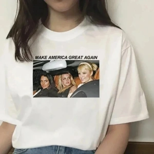 Beyaz Britney Amerikayı Yeniden Harika Yapmak Tees Yaz Yeni Stil Unsiex Komik Gezi T-