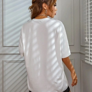 Beyaz Calıfornia Baskılı Oversize