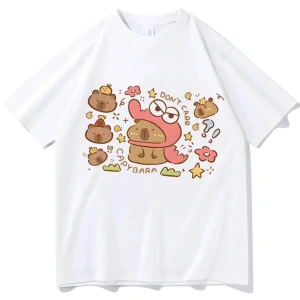 Beyaz Capybara En Tees Punk Klasik Pop Kültürü Hip Hop Grafik Estetik Vintage Y2k Este