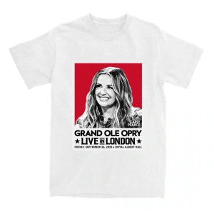 Beyaz Carly Pearce 26 Eylül Kraliyet Albert Hall Londra Turu Şarkıcı Grafik Baskı Tişö