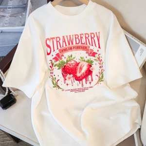 Beyaz Çilek Tarlaları Ebedi Baskı Nefes Hip-Hop Gevşek Sokak Stili Tüm Maç Giyi