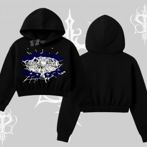 Beyaz Crop Kapşonlu Sweatshirt Sp55der