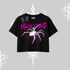 Beyaz Crop Tişört Autumn Spider