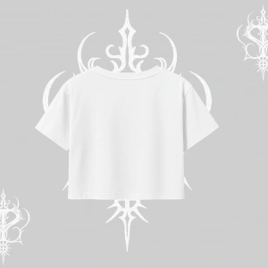 Beyaz Crop Tişört Özel logolu