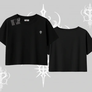 Beyaz Crop Tişört Özel logolu