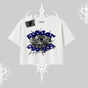 Beyaz Crop Tişört Sp55der