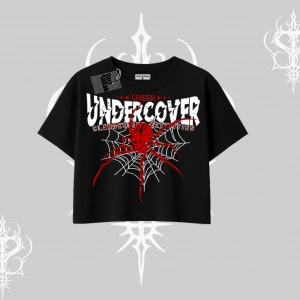 Beyaz Crop Tişört Spider Undercover
