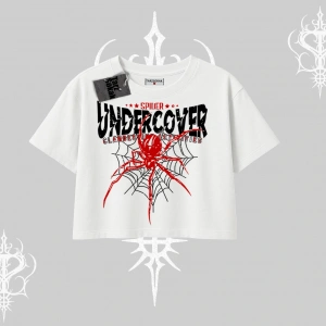 Beyaz Crop Tişört Spider Undercover