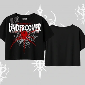 Beyaz Crop Tişört Spider Undercover