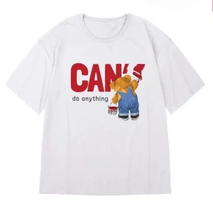 Beyaz Cute Milk Dog Music Print s Summer New Short Sleeves Comfor