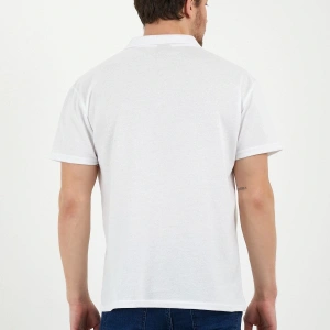 Beyaz Dar/slim Fitt Polo Yaka Tshirt.