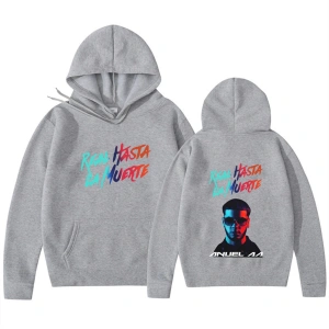 Beyaz Degrade mektup Anuel AA baskılı Hasta La Muerte