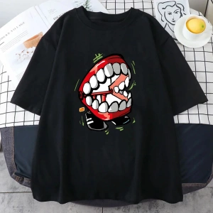 Beyaz Dudaklar karikatür grafik leri komedi patlama! Bang! Ağzına seri turu baskı