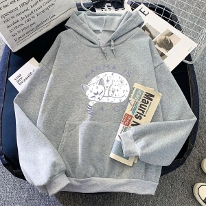 Beyaz Eras turu Karma bir kedi 2D Hoodies Casual boy