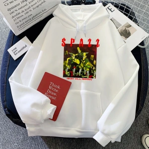 Beyaz Ezmek Kille SPAZZ yok Hoodies Band komik grafik dera Mujerkadı