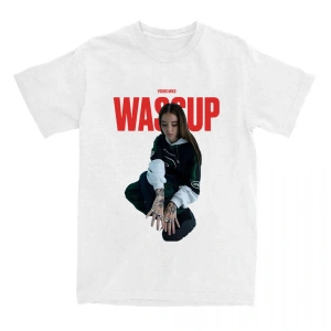 Beyaz Genç Miko WASSUP Tek leri Şarkıcı Grafik Baskı T G