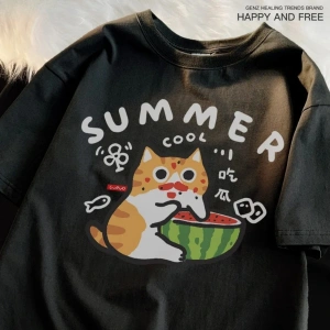 Beyaz Gevşek Sokak Vintage Grafik yazlık Grafik