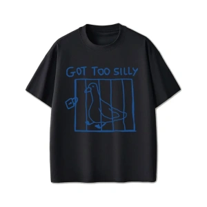 Beyaz Got Too Aptal Kaz Komik Meme Grafik Vintage Streetweed