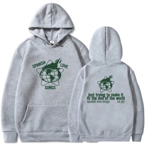 Beyaz Grafik Hoodies hiçbir sevinç İspanyolca hiçbir sevinç Harajuku laru