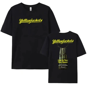 Beyaz Grafik TV Dizisi Yellowjackets baskılı Yaz Tees Hip Hop Unisex