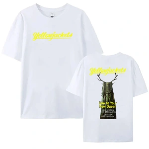 Beyaz Grafik TV Dizisi Yellowjackets baskılı Yaz Tees Hip Hop Unisex