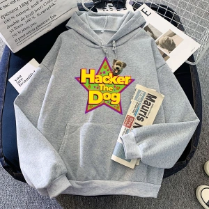 Beyaz Hacker köpek sevimli Hoodies kukla yapımcısı grafiki k